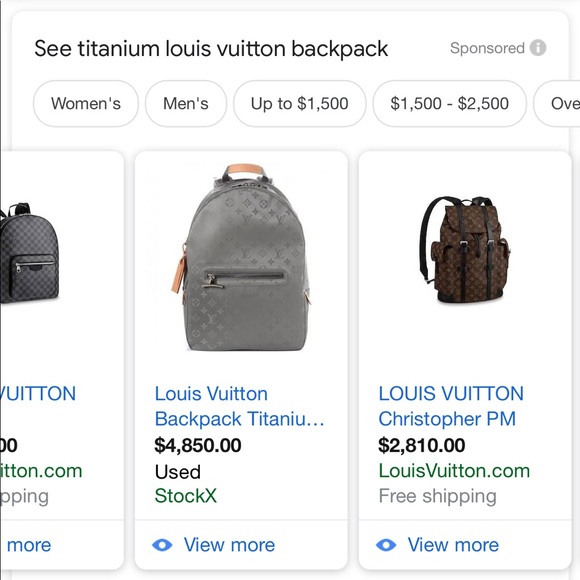 Louis Vuitton TItanium Backpack